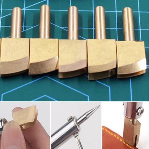 Leather Electric Brass Solder Soldering Iron Tip To Burn The Edge Leather Craft Press Edge Sealing Machine Line Pyrography Tool ► Photo 1/6