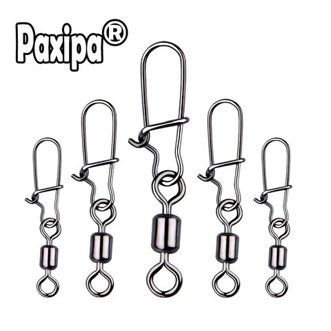 20pcs Rolling Fishing Swivel With Snap Stainless Steel Brass Swivel Fishing Lure Hook Connector Fishing Accessories ► Photo 1/2