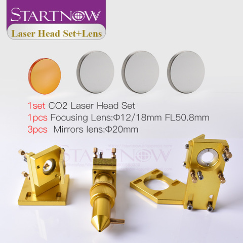 Startnow DIY CO2 Laser Head Set 12mm 18 Focus Lens & 20mm Mo Si Mirror Laser Integrative Mount Holder For 4060 K40 Laser Machine ► Photo 1/6