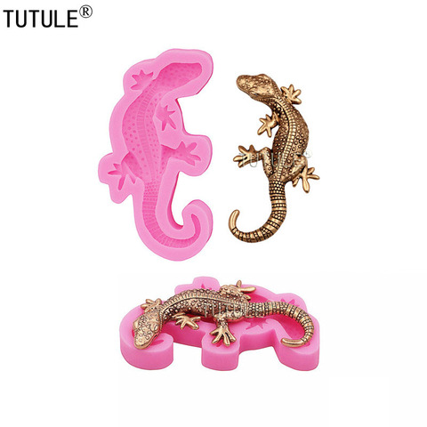 Lizard Flexible Silicone Mold Use with Resin,Use with Resin,Polymer Clays,3D lizard gecko shape design food-grade silicone mold ► Photo 1/6