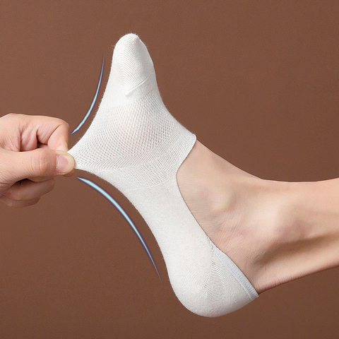 2 Pairs Women Breathable Sports Socks Solid Color Invisible Summer Solid Color Cotton Ankle White Black No Show Boat Sock ► Photo 1/6