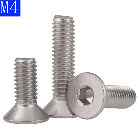 4mm M4 x 0.7 304 Stainless Steel FLAT HEAD Socket Screws Bolt Countersunk DIN 7991 Hex Socket screw  A2 - 70 ► Photo 1/5