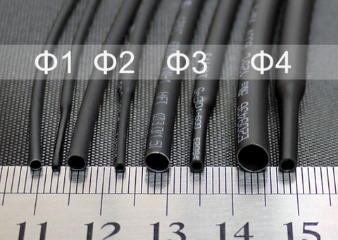 Black 1 1.5mm 2mm 2.5mm 3mm 3.5mm 4mm 4.5mm 5mm 5.5mm Heat Shrinking Tube 2:1 Shrinkage Ratio Polyolefin Insulated Cable Sleeve ► Photo 1/5