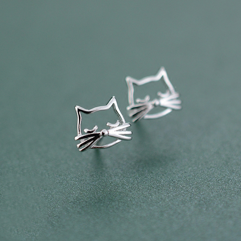 REETI 925 Sterling Silver  Lovely cat Stud Earrings For Women 2022 New Trend Personality Lady Fashion Jewelry ► Photo 1/6