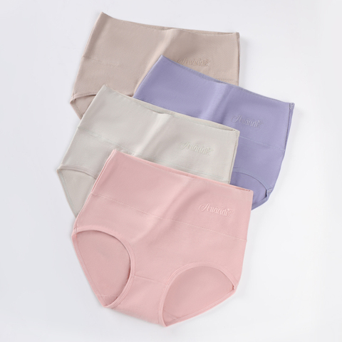 Plus Size 5XL 4Pcs/Set High Waist Panties Women Cotton Underwear Print Body Shaper Seamless Briefs Female Breathable  Lingerie ► Photo 1/6