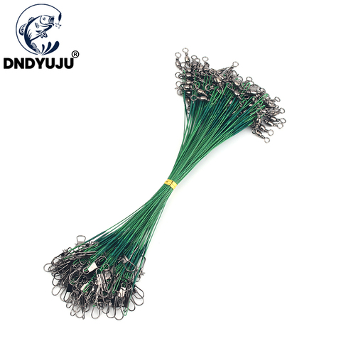 DNDYUJU 20pcs Steel Wire Leader with Swivel Anti-bite Fishing Line10/20/25/30cm Fishing Accessory Core Leash Fishing Leader Wire ► Photo 1/6