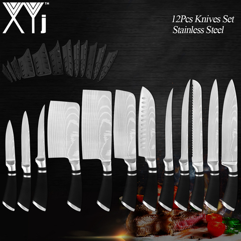 XYj Stainless Steel Knives Set Professional Kitchen Chef Knife 8'' 7'' 6'' 5'' 3.5'' Cooking Gadgets Kitchen Accessory Tools ► Photo 1/6