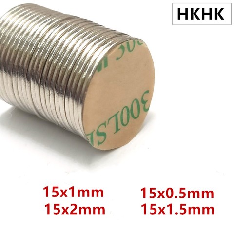 10/100 Disc magnet 15x1 15x1.5 15x2 15x0.5 mm Belt with 3M self - adhesive NdFeB magnet 15mm neodymium magnet Magnetic standard ► Photo 1/6