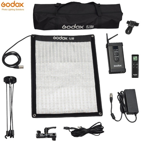 Godox 40*60cm FL100 100W Flexible Foldable Cloth LED Video Light 3300-5600K Bi-color with Controller Remote Control X-shaped ► Photo 1/6