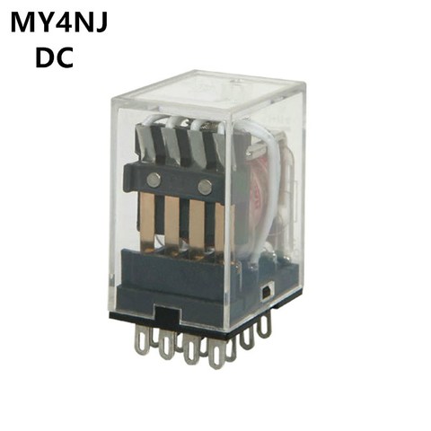 1PCS new pattern LED MY4 General Purpose Relay 4pdt,14pins relais DC 12V 24V 36V 48V 110V 220V  MY4NJ relay switch ► Photo 1/4