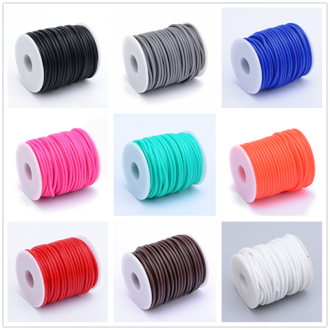2mm 3mm 4mm Hollow Pipe PVC Tubular Rubber Cord Thread String Wrapped with White Plastic Spool Jewelry Findings F80 ► Photo 1/6