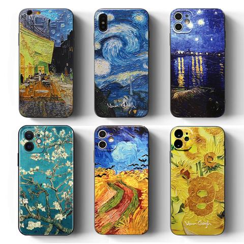 Phone Cases For iphone 12 Mini 11 Pro Max Case Cover XR 6 7 8 Plus X S SE 2022 Coque 3D Emboss Art Painting Protective Back Capa ► Photo 1/6