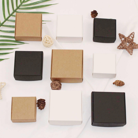 5Pcs/lot 2022 New DIY Kraft Paper Box Gift Box For Wedding Favors Birthday Party Candy Cookies Christmas party gift ideas Box ► Photo 1/6
