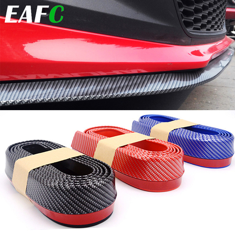 2.5m Car Bumper Lip Strip Protectors Splitter Body Kits Spoiler Bumpers Car Door Bumper Carbon Fiber Rubber Lip 65mm Width Strip ► Photo 1/6