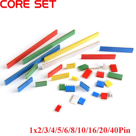 10Pcs 2.54mm Pitch Single row female PCB Female Pin Header Connector Straight Single Row 2/3/4/5/6/8/10/16/20/40Pin socket Board ► Photo 1/6