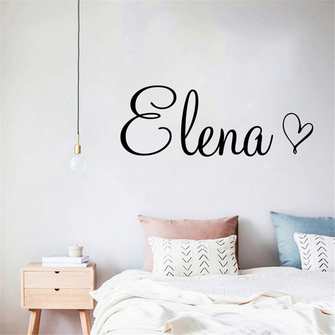 Art Wall Decal Simple Custom Name With A Heart Decor For Children Bedroom Vinyl Personalized Baby Name Playing Room Sticker ► Photo 1/6