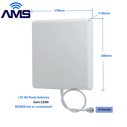 AMS Long range mimo flat panel indoor antenna 2x2 mimo wireless router GSM lte wifi 4g antenna Mobile Antenna SMA/N Male Connect ► Photo 1/5