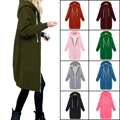 Women's Autumn and Winter Thickening Hoodies Leisure Loose Hooded Jacket Zipper Jacket Plus Size Sweatshirt Sports Dress Jacket ► Photo 1/6