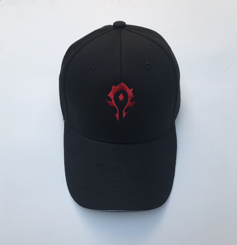Vedio Game World of Warcraft WOW Horde Red Symbol Cosplay Embroidery Hat Black Baseball Cap ► Photo 1/6
