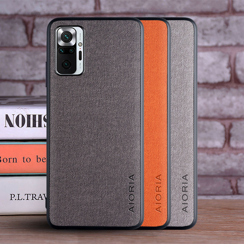 Case for Xiaomi Redmi Note 10 Pro 10S 4G 5G coque Luxury textile Leather soft phone cover for redmi note 10 pro case funda capa ► Photo 1/6