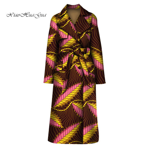 2022 New African women coat pure cotton spring&autumn long sleeve ankara print dashiki bazin riche fabric windbreak WY6058 ► Photo 1/6