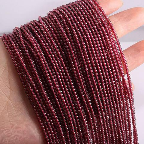 Natural Stone Beaded Garnet Loose isolation Beads for Jewelry Making Beadwork DIY Necklace bracelet accessories 2mm 3mm ► Photo 1/2