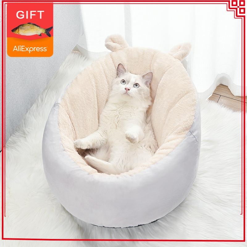 Pet Cat House for Cats Bed Warm Small Dogs Kennel Houses PP Cotton Home Nest Kitten Beds Sleep Mat Dog Cushion Window Supplies ► Photo 1/6