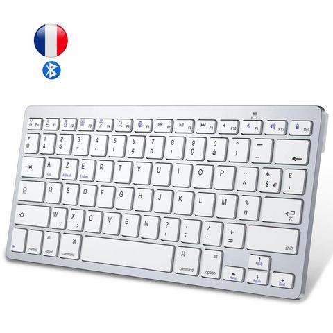 French character Bluetooth Keyboard Light Portable Slim Wireless Keyboard clavier for iPad iPhone iOS Android Windows Smart TV ► Photo 1/6