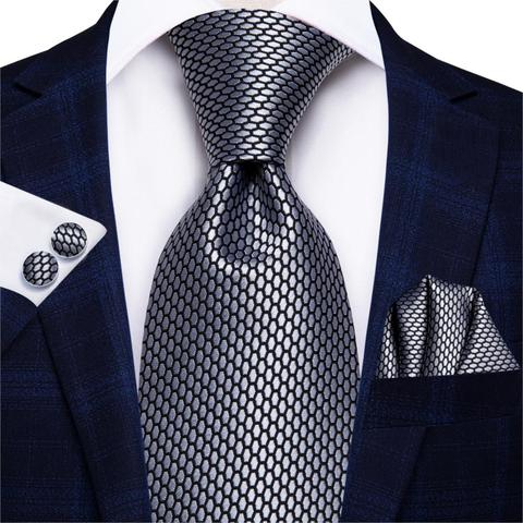 Hi-Tie 8.5cm Business Black Solid Paisley 100% Silk Men's Tie Neck Strip Ties for Men Formal Luxury Wedding Neckties Gravatas ► Photo 1/6