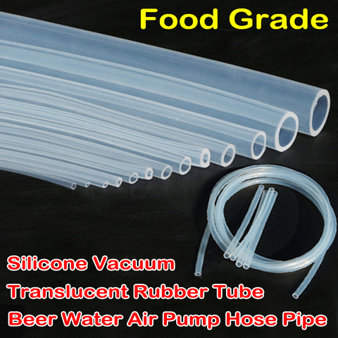Flexible 1 Meter Food Grade Clear Translucent Silicone Tube Silica Gel dia. 0.5 1 2 3 4 5 mm Beer Milk Rubber Hose Pipe Soft 1 M ► Photo 1/4