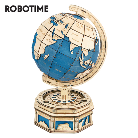 Robotime 567pcs 3D Wooden Puzzle Games Globe Earth Ocean Map Ball Assemble Model Toys Gift for Children Boys ► Photo 1/6