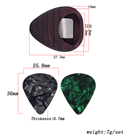 Rose Wood Guitar Pick Plectrum Box Holder For String Instrument Dark Brown ► Photo 1/6