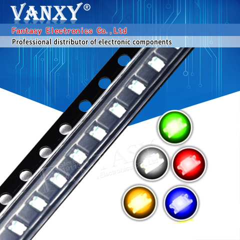 100pcs 0805 SMD LED diodes light  yellow red  green blue White Hot sale ► Photo 1/2