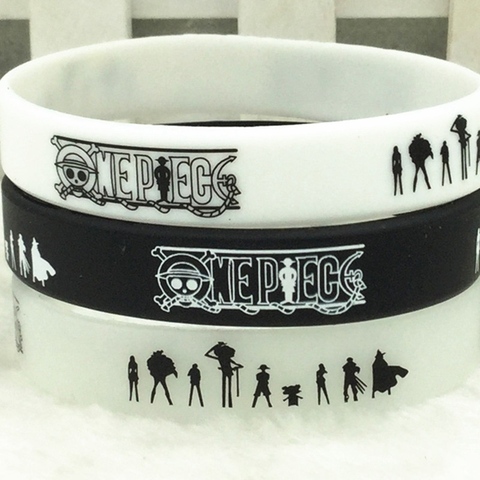 1pcs NEW Fashion Men Women Unisex Hot Japan Anime One Piece Silicone Rubber Bracelet Wristband ► Photo 1/6