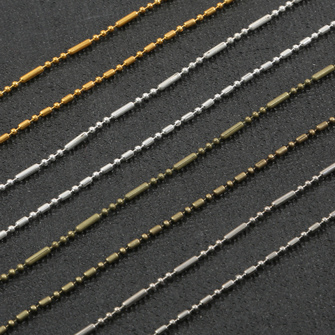 1.5mm Iron Bamboo Ball Beads Chain Necklace Multicolor Women Bag Charms Keychain Dog Tag Chains Jewelry Accessories ► Photo 1/6