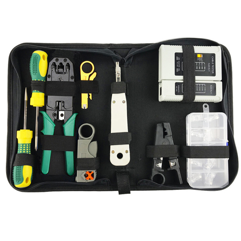 9 in 1 Multi-functional RJ45 RJ11 RJ12 CAT5 Portable LAN Network Repair Tool Kit Utp Cable Tester and PC Plug Plier Crimper ► Photo 1/1