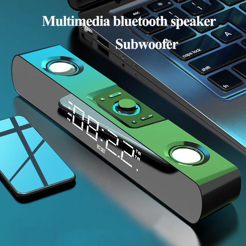 SOAIY multimedia bluetooth speaker subwoofer with LED display Clock soundbar for TV computers louldspeaker for home theater ► Photo 1/6