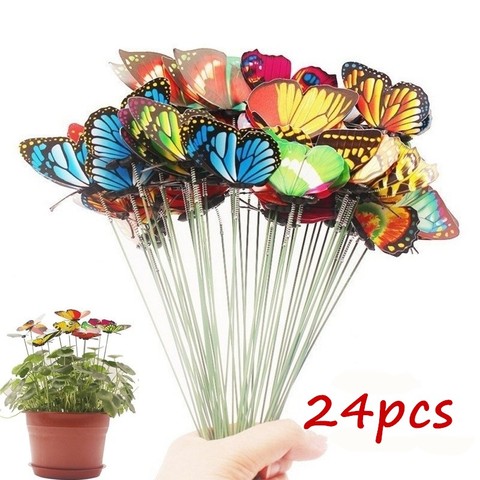 Bunch of Butterflies Garden Yard Planter Colorful Whimsical Butterfly Stakes Decoracion Outdoor Decor Flower Pots Decoration ► Photo 1/6