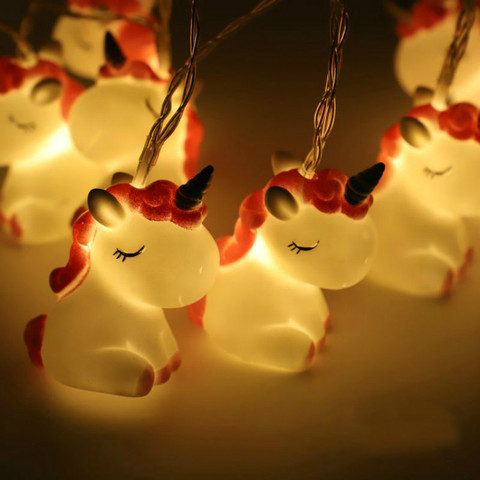 New LED Cartoon Unicorn Lamp Silicone Animal String Fairy Light Battery Powered for Christmas Baby Children Room New Year Decor ► Photo 1/6