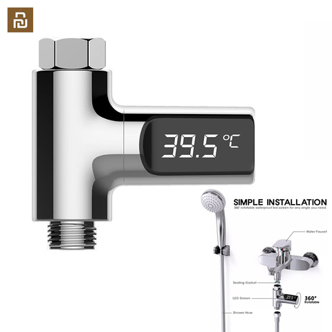 Xiaomi Youpin LED Display Home Water Shower Thermometer Flow Self-Generating Electricity Water Temperture Meter Monitor For Baby ► Photo 1/6