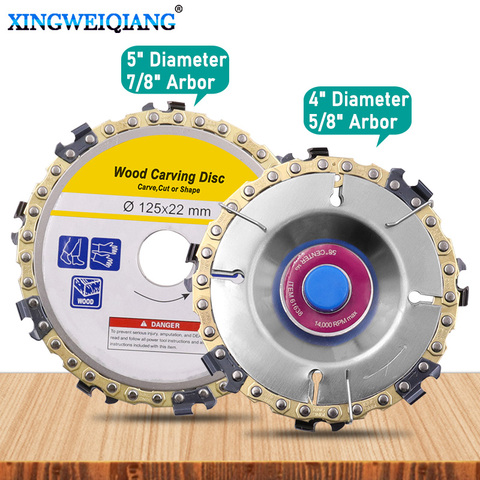 Wood Carving Disc Woodworking Chain Grinder Chain Saws Disc Chain Plate Tool for 125MM 115MM Angle Grinding 5 Inch 4 inch ► Photo 1/6
