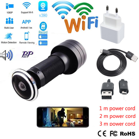 V380 Home security door eye WiFi camera  Mini Peephole Door wifi  ip   camera lens 1.7Angle180  TF card Slot ► Photo 1/3