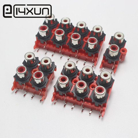 New 2P 4P 6P 8P RCA Female Audio Video Plug AV Connector Socket Connector AV2-8.4-13 Red PCB Parts ► Photo 1/6