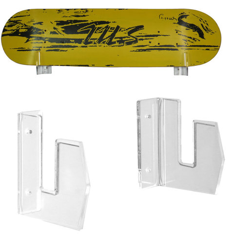 Skateboard Wall Hanger,Clear Acrylic Skateboard Mounts,Deck Wall Hanging Brackets for Electric Skateboard- NO Skateboard ► Photo 1/5