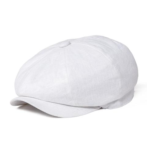 BOTVELA Newsboy Cap for Men 100% Linen Gentlemen Bakerboy Caps Lightweight Breathable Linen Flat Hat Apple Beret Hats ► Photo 1/6