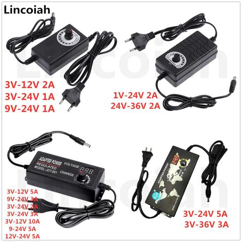 Adjustable Power Supply AC 100V-240V to DC 1V-3V-9V-12V-24V-36V 1A 2A 3A 5A 10A Universal Adapter Charger For LED Strips CCTV ► Photo 1/6
