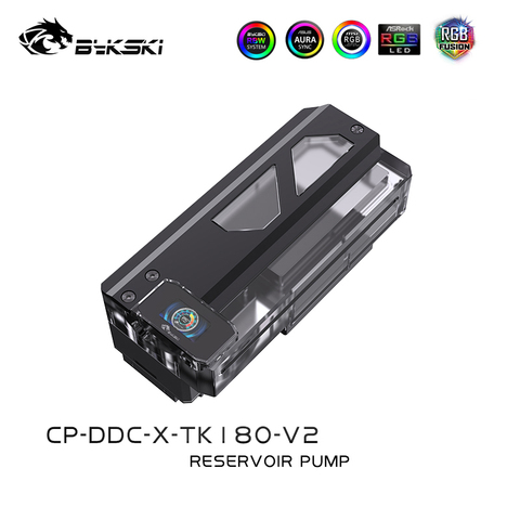 Bykski PC Water Cooling Square Water Tank ,Transparent ,Acrylic +Alimunum Reservoir ,Compatible DDC pump ,G1/4 CP-DDC-X-TK180-V2 ► Photo 1/6