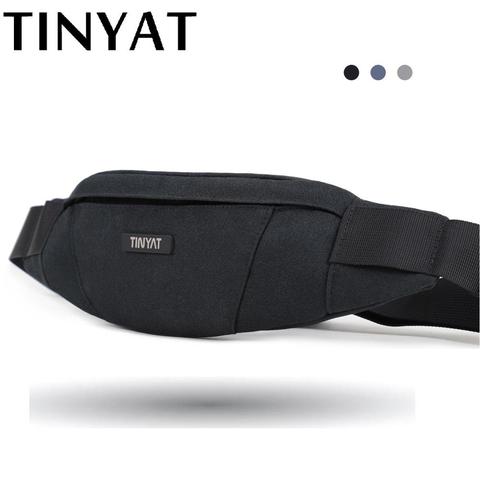 TINYAT Men Waist Bag pack Purse Waterproof Canvas Travel Phone belt bag pouch for Men Women Casual Bag for Belt Hip Pack ► Photo 1/6