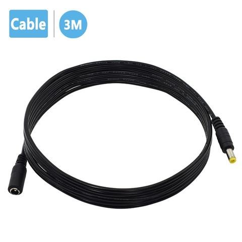 BESDER Standard DC12V Power Extension Cable 3 Meter/ 10FT Jack Socket 5.5mm x 2.1mm Male Plug Extension Cord For 12V CCTV Camera ► Photo 1/4