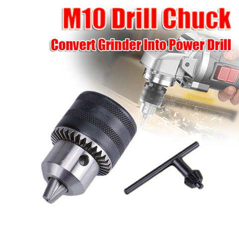 M10 Drill Chuck Convert Electric Angle Grinder Into Power Drill - Thread 3 Jaw Converted Adapter - Clamping Range 1.5-10mm ► Photo 1/6